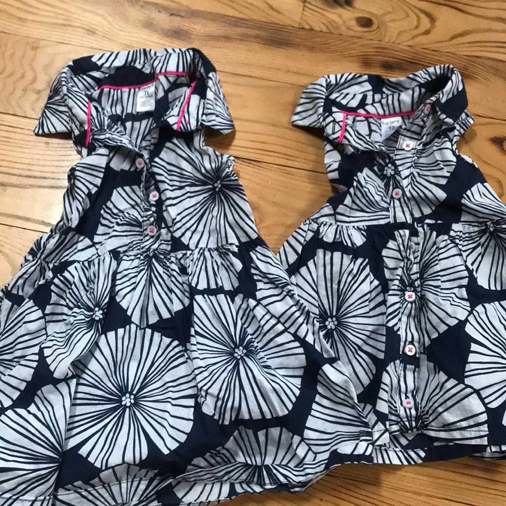 Carter’s matching dresses - 3t & 12m